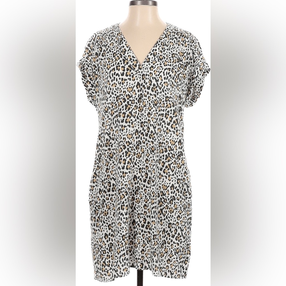 Gap cheetah print s/s midi dress size small